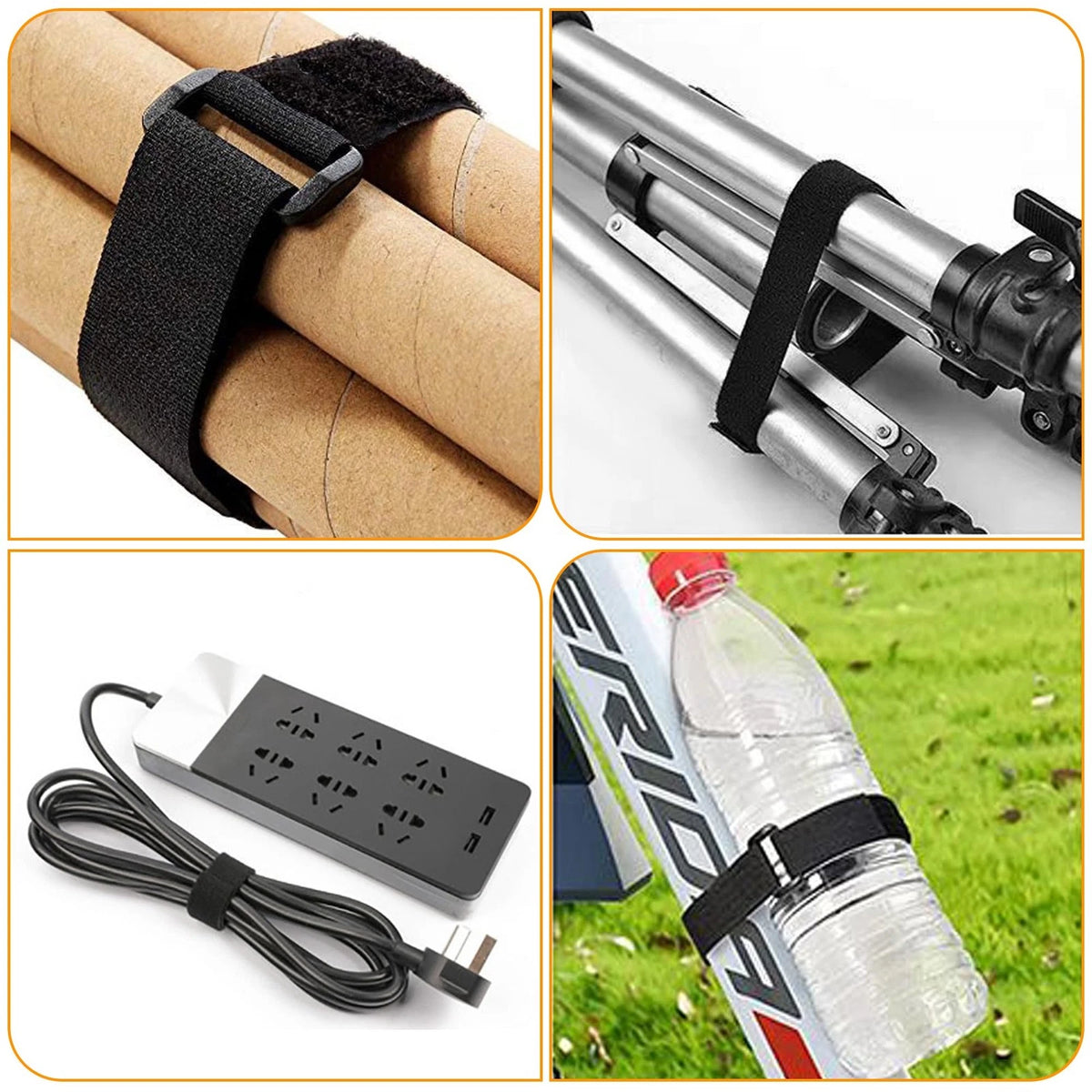 OljezziYa 20Ft x 1" Adjustable Cable Straps with 30 x 1inch, Black
