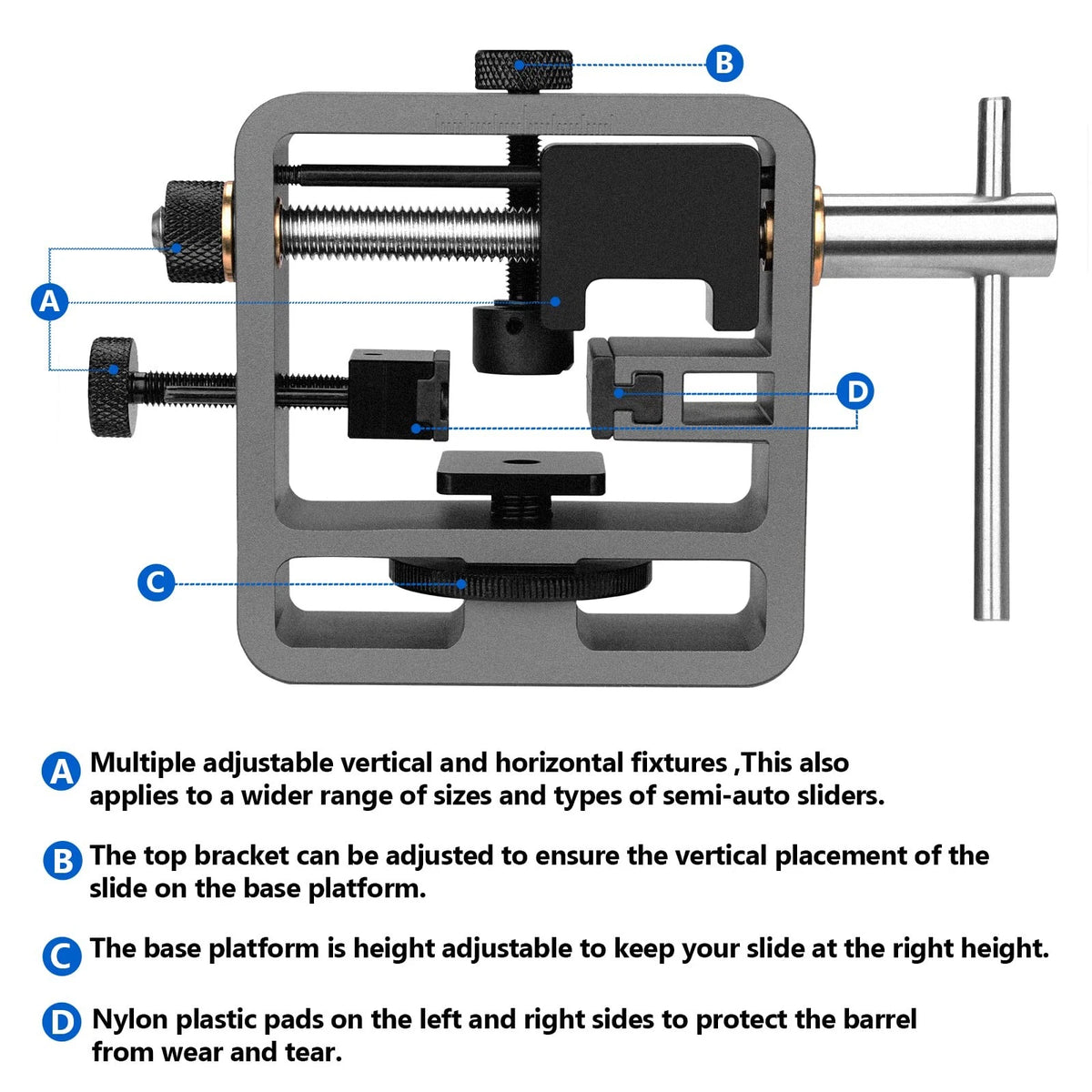 Pridefend Sight Pusher for Glock Square Slides,Sight Tool, Dark Grey