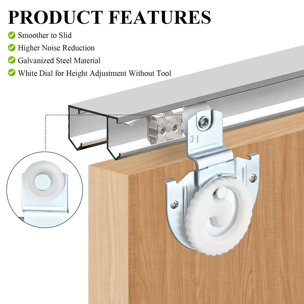 Milkary 12 Pack 6 Set Sliding Closet Door Roller Kit, #1#2 Bypass Silver