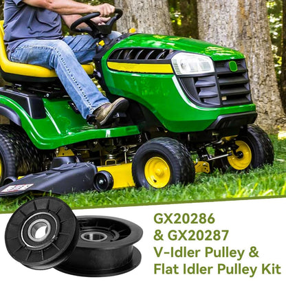 1Set V-Idler Pulley & Flat Idler Pulley For John Deere Lawn Mower Replace Parts