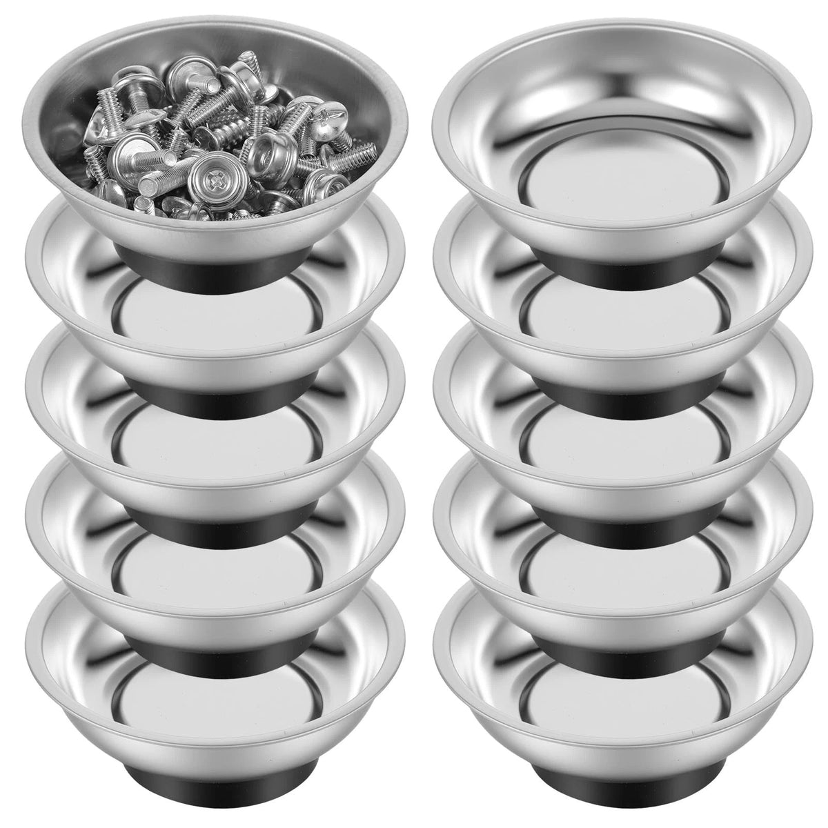 10 Pcs Stainless Steel Magnetic Parts Tray Set, 3 Inch Round Bowls...