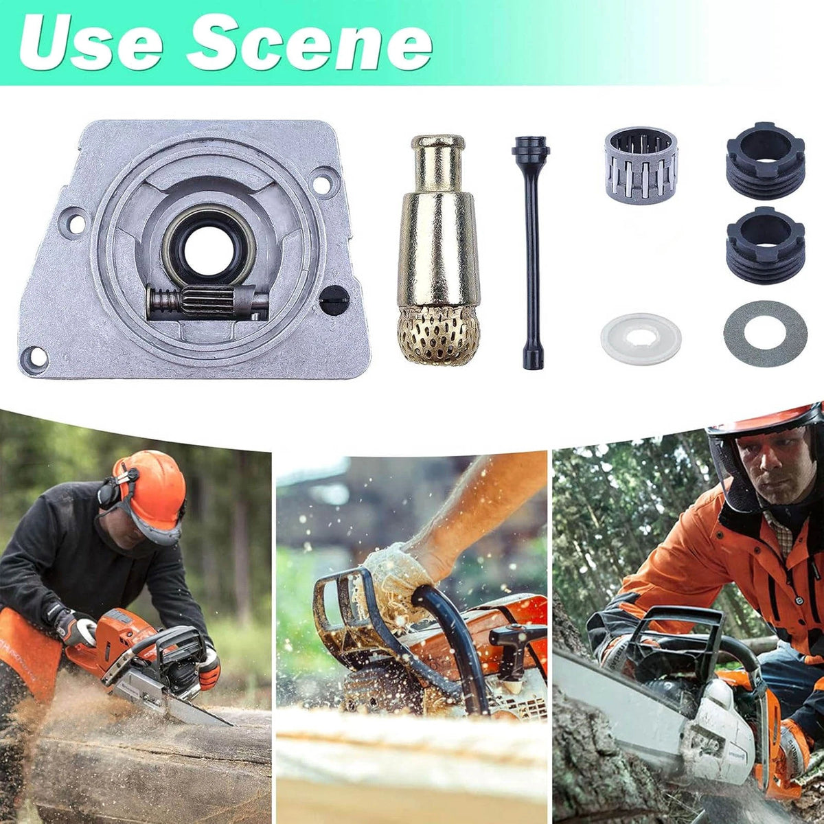 Oil Pump & Drive Gear Kit For Husqvarna 61 66 266XP 268XP Chainsaw Replacement