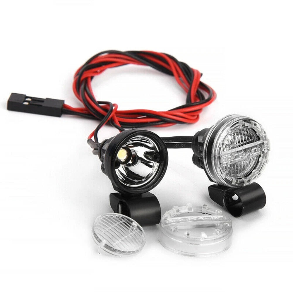 2Pcs 3-7.4V LED Headlight Plastic Spotlight For Axial TRX4 SCX10 1/10 1/8 RC Car