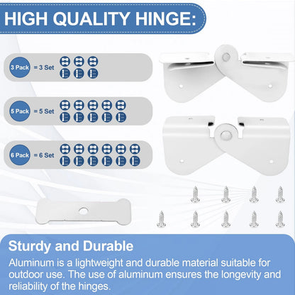 Gutter Downspout Hinge, 6Pcs Extension Flip-Up Zip Hinge White