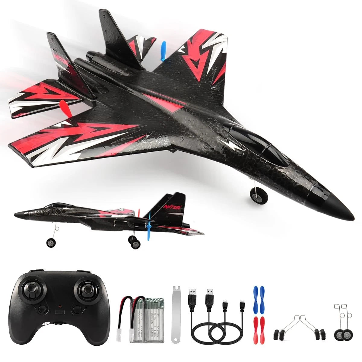 RoofWorld  Upgrade SU27 RC Airplane, Remote Control Black, Black