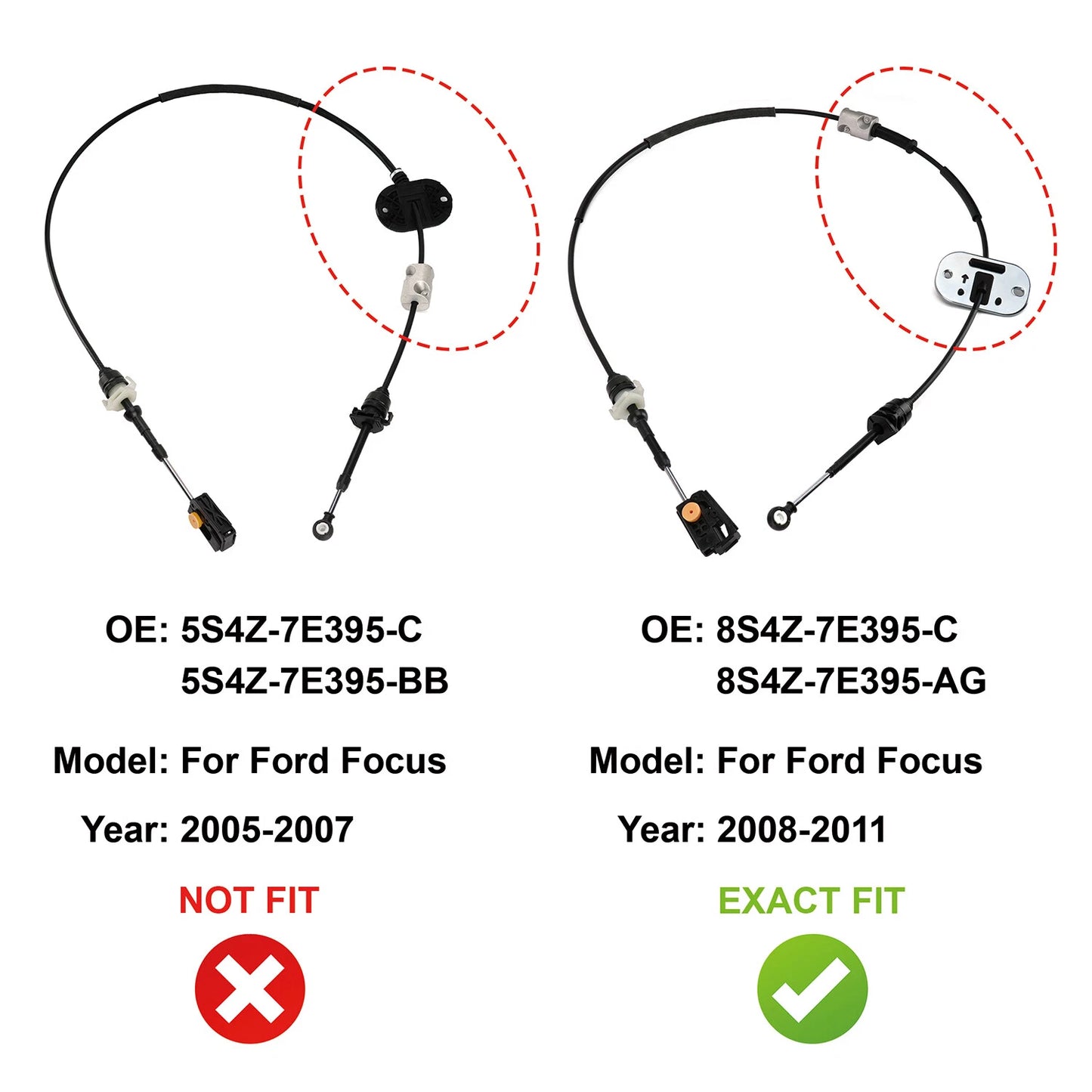 Gear Shift Cable For Ford Focus MK2 2008-2011 8S4Z-7E395-AG Automatic Trans