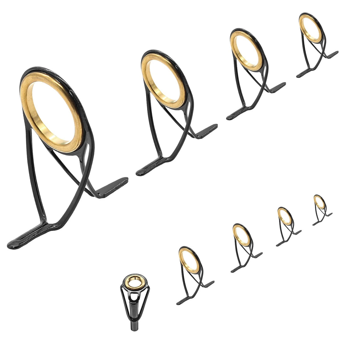 Litoexpe 9 Pieces Fishing Rod Repair Kit, Double Legs, Gold&Black-9 Pcs