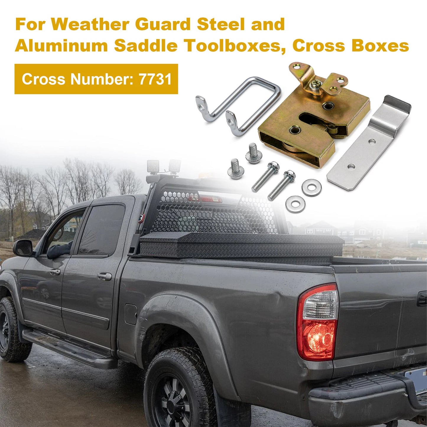 7731 Truck Lid Latch Striker Kit For Weather Guard Aluminum Box Silver