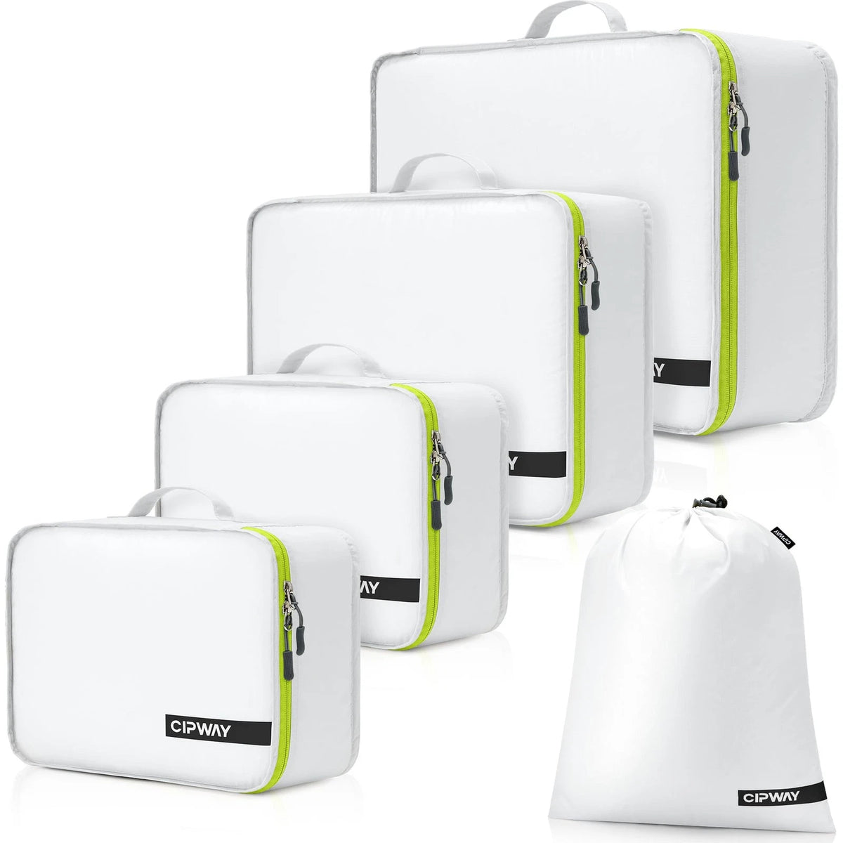 Cipway 5 Set Packing Cubes for Travel Suitcase Organizer 5PCS, White