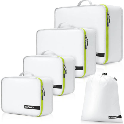 Cipway 5 Set Packing Cubes for Travel Suitcase Organizer 5PCS, White