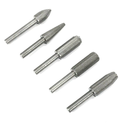 5pcs 6cm Metal Cutter Drill Bits Rotary Bits Rasp For Steel Grinding Carving F