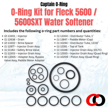 Captain O-Ring – Replacement Rebuild Kit for Fleck 5600 / Black