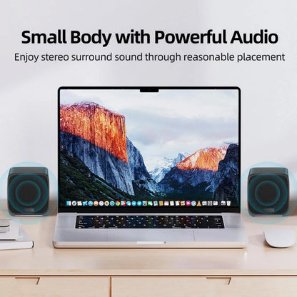 1 Pair Durable Small Desktop Speakers for Computer with Very Loud Clear Sound