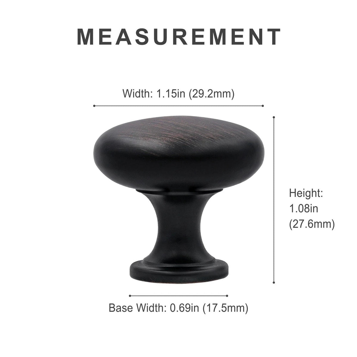 HESTIA HARDWARE 30 Pack | Oil Rubbed 1.15 Inch Diameter, Bronze