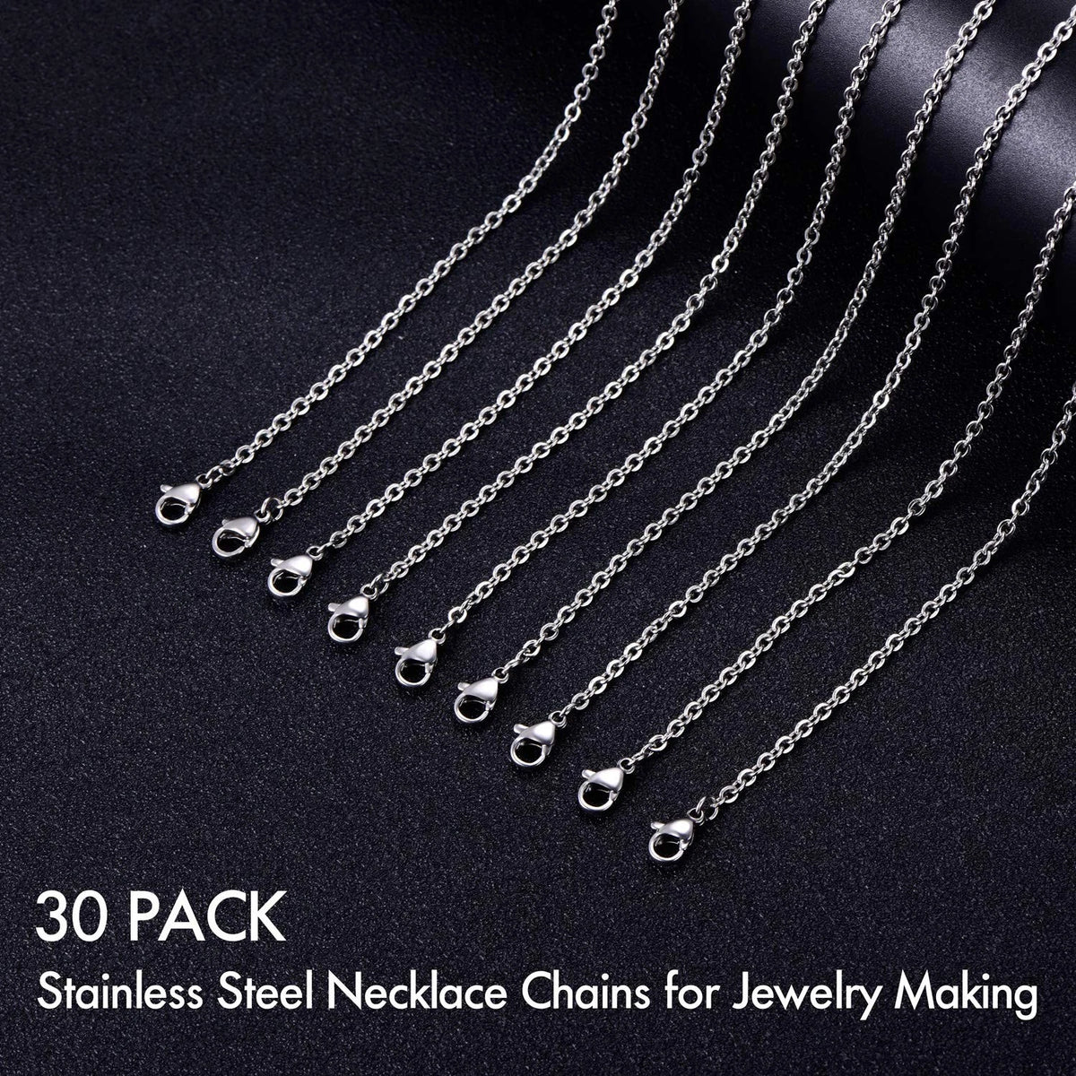 30 Pack 18 Inch Necklace Chain Stainless Steel 18 Inches,