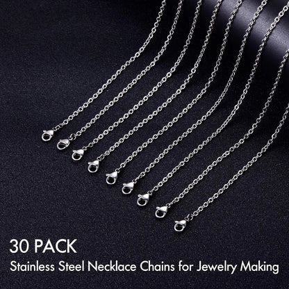 30 Pack 18 Inch Necklace Chain Stainless Steel 18 Inches,