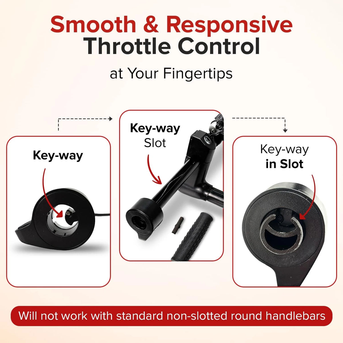 AlveyTech 3-Wire Thumb Throttle for GOTRAX Apex, Apex LE/XL/Pro, and Black