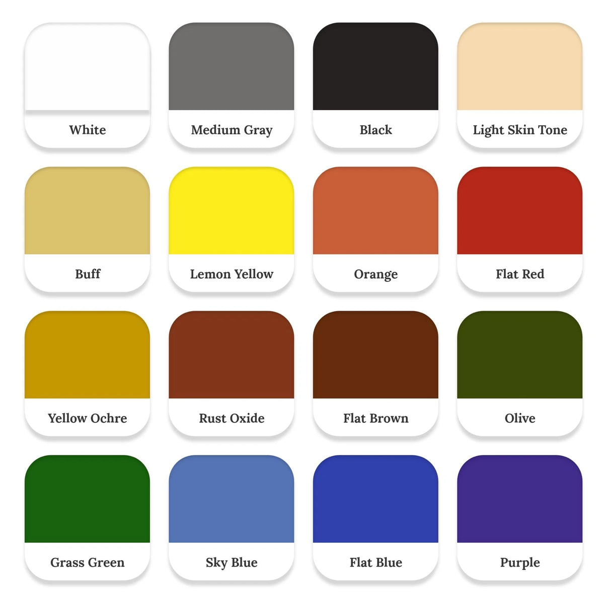 Micro-Mark Basic Color Model Paint Set - 0.68 Fl Oz (Pack of 1), Multicolor