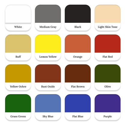Micro-Mark Basic Color Model Paint Set - 0.68 Fl Oz (Pack of 1), Multicolor