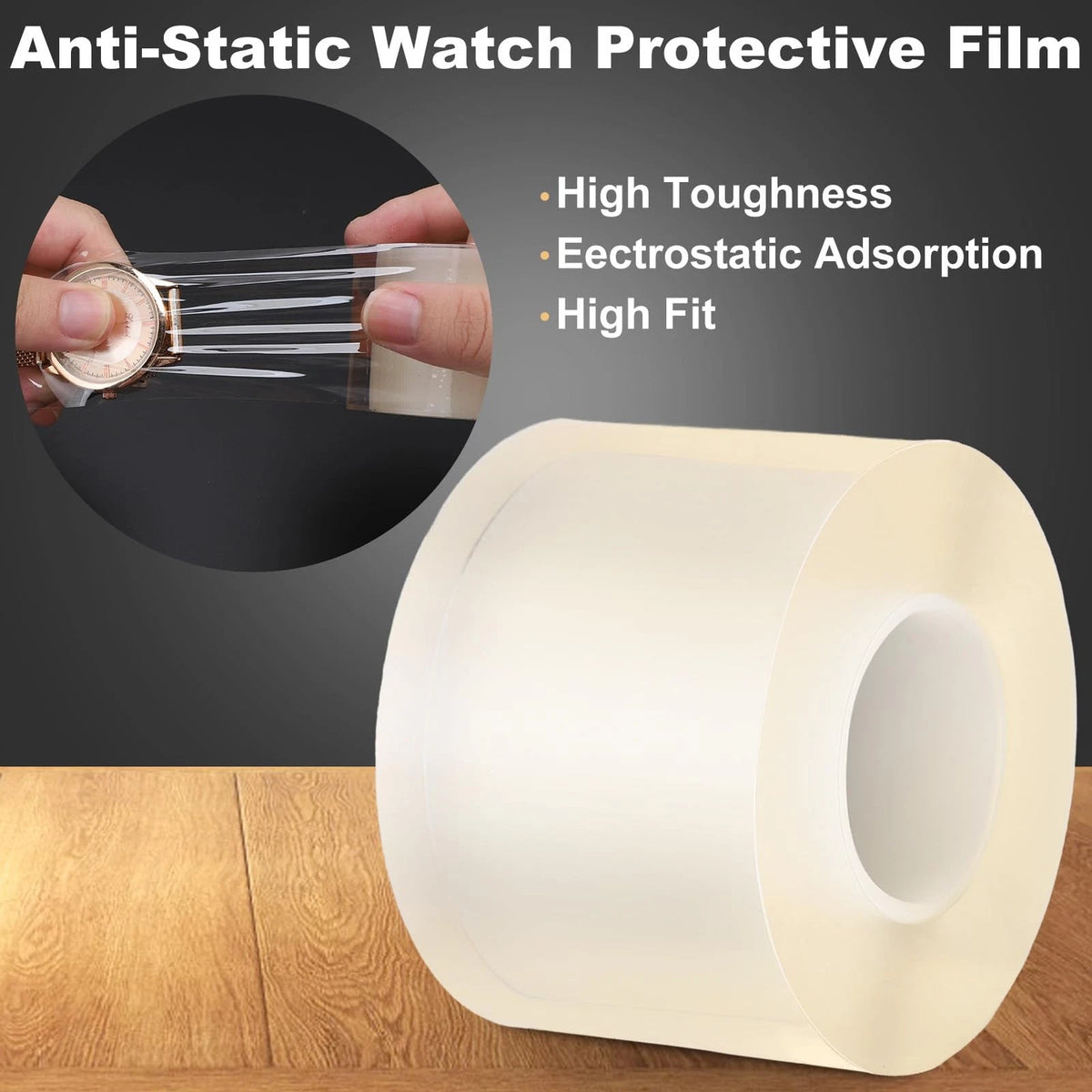 ZJchao 2 x 2.9in Anti-Static Transparent Watch Plastic Wrap, default, defult