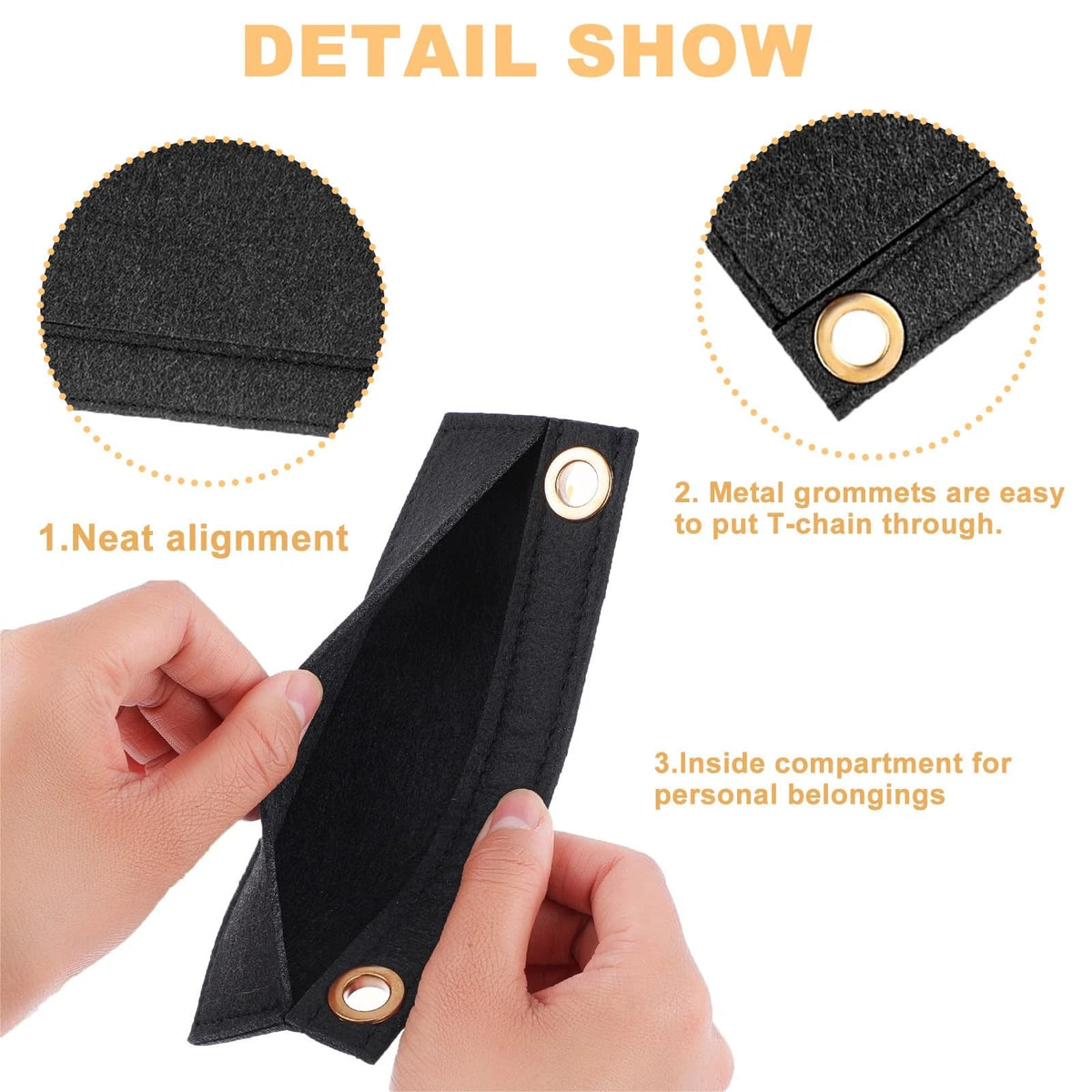 Thinp 3 Pcs Purse Insert Organizer,Purse Crossbody Conversion Liner 3 Black