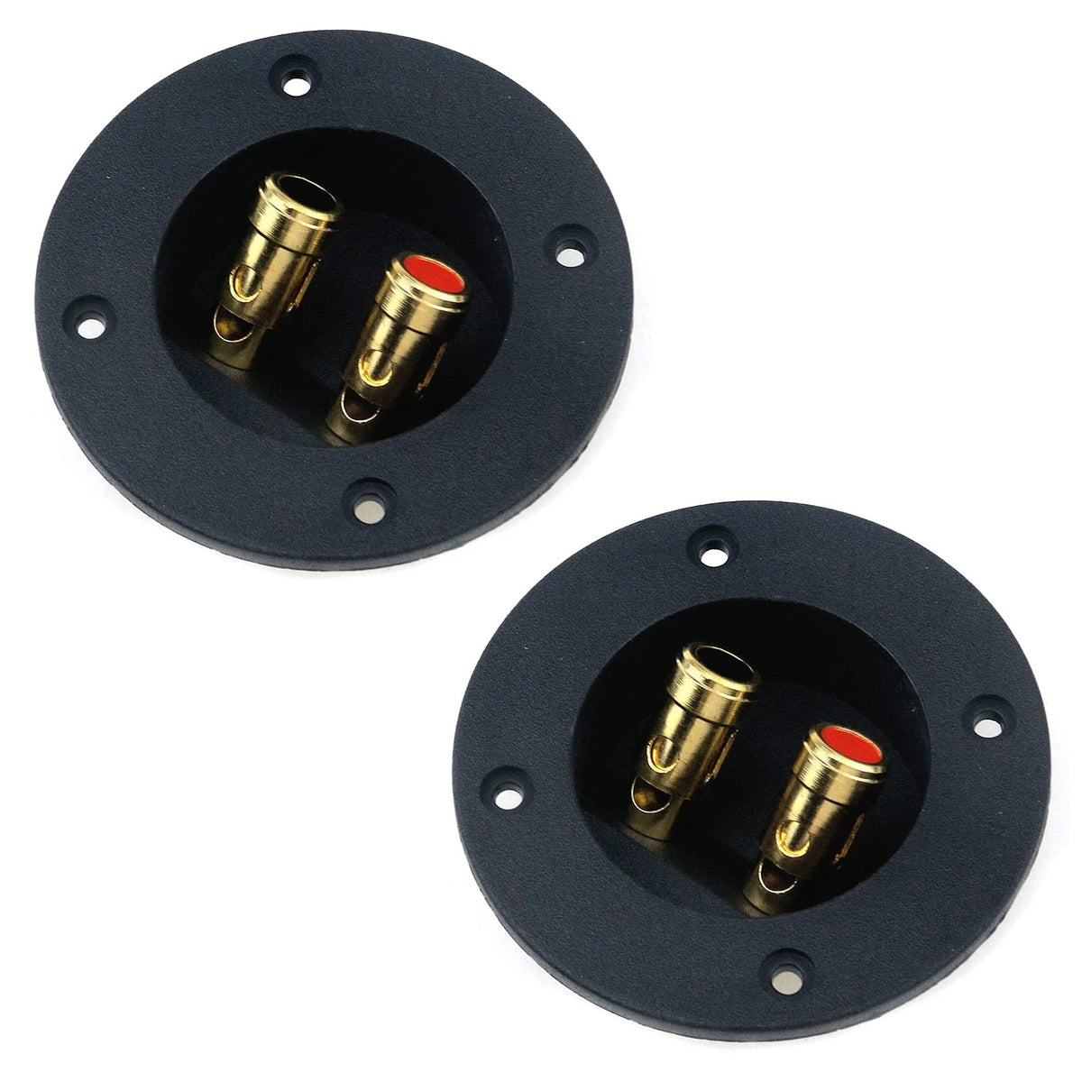 Pastlla 2Pcs 3" x Speaker Box Terminal Cup DIY x 3", 2Pcs, Round, Black