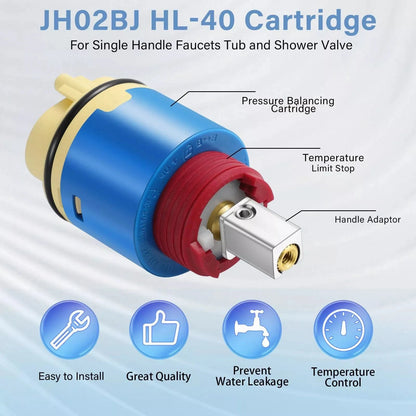 1PC JH02BJ Ceramic Pressure Balance Shower Cartridge Multi- Compatibility