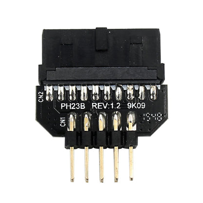 Black Panel Plug-in Adapter Computer Motherboard USB3.0 20pin To USB2.0 9pin,