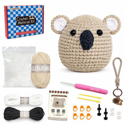 CLOUDAO Crochet Kit for Beginners, Amigurumi Starter Koala