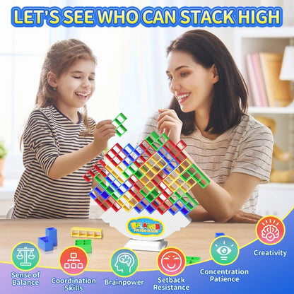 Ziogogco 48 Pcs Game Gifts, Balance Stacking Small, Blue, Red, Green, Yellow