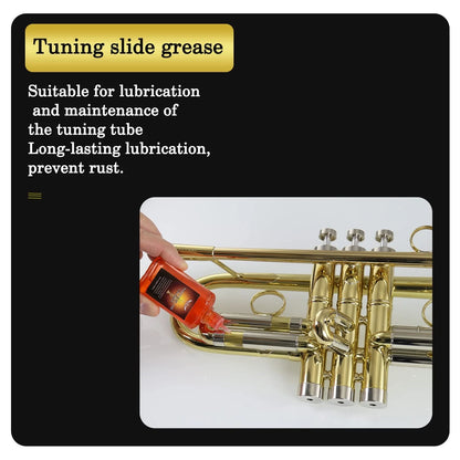 Synthetic Valve Oil,Tuning Slide Grease for Trumpet,Trombone,French 2 in 1