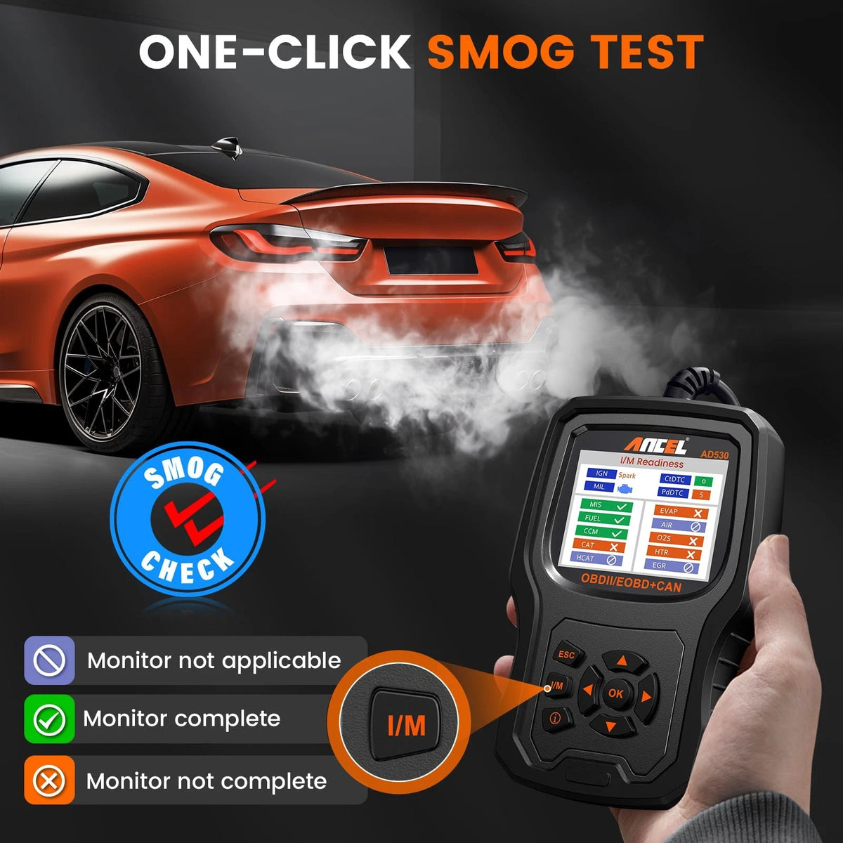 ANCEL AD530 OBD2 Scanner-Upgraded AD310, Car Code Reader for AD530, Black