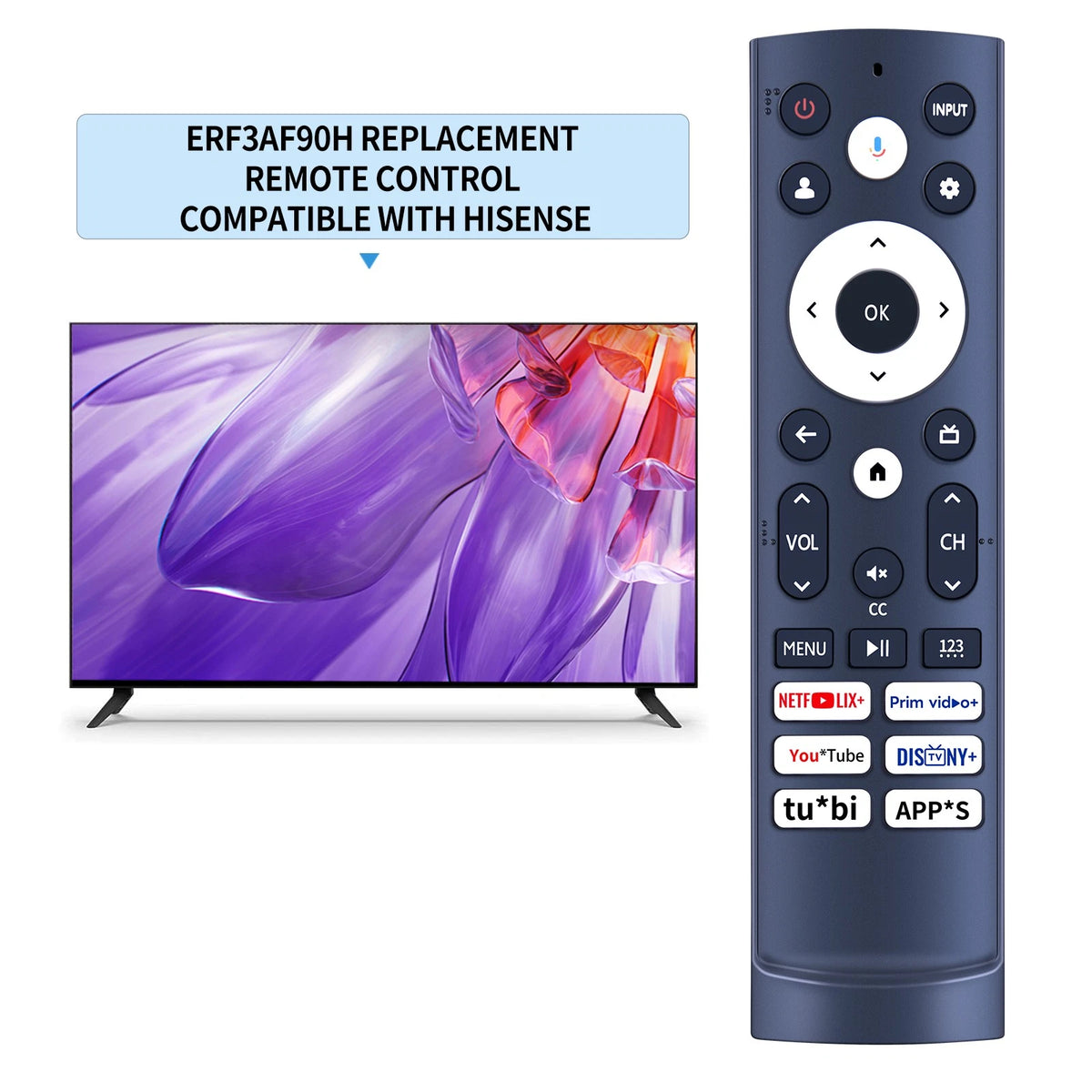 ERF3AF90H Voice Remote Control For Hisense TV ERF3M90H ERF3S90H
