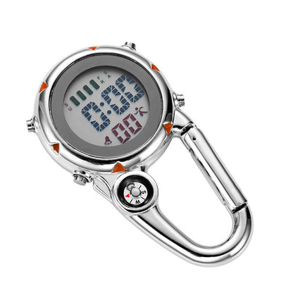 Backpack Clip On Band Carabiner Digital Sports Luminous Watch For Hikers F