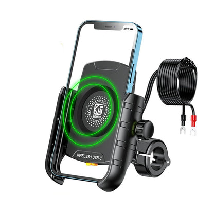 360° Rotation Type-C Quick Charger Motorcycle Holder Mount For 4-7" Phone