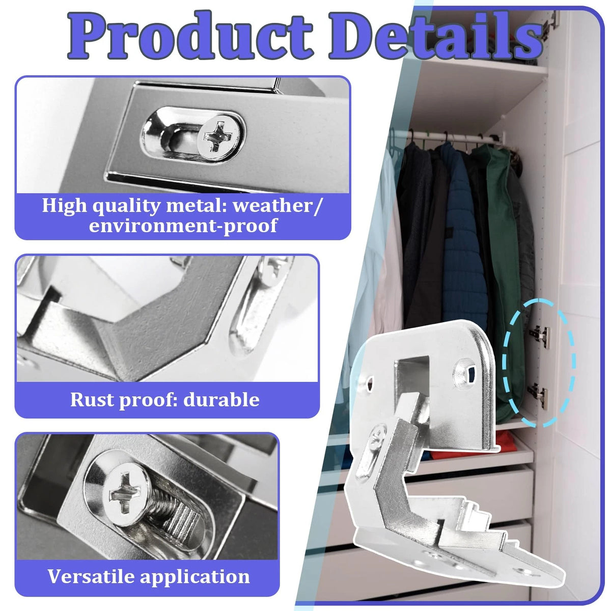 2PCS 343.90.710 Adjustable Concealed Pie Cut Corner Cabinet Hinge Compatible...