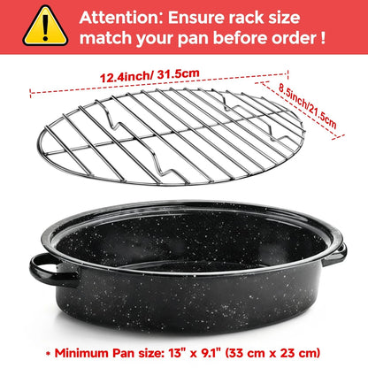 12inch Stainless Steel Roasting Rack, Oval Rack for small, Silver