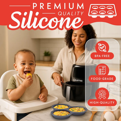 Gourmia Air Fryer Accessories Set - 3 Piece Silicone, 3-Piece Set, Gray
