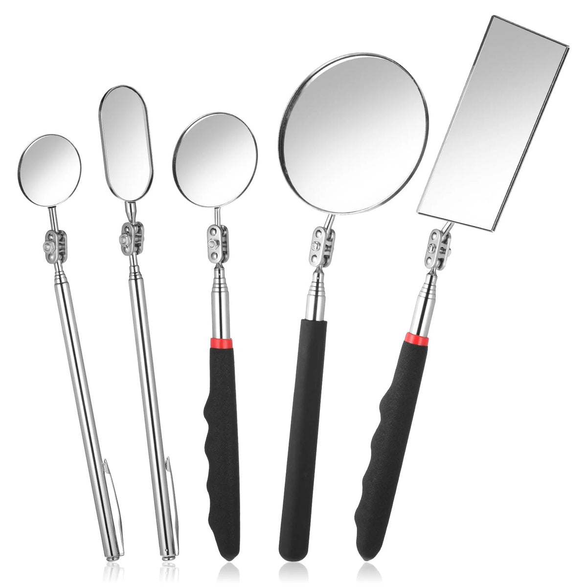 5 Pieces Telescoping Inspection Mirror Set Retractable Mechanical Mirror...