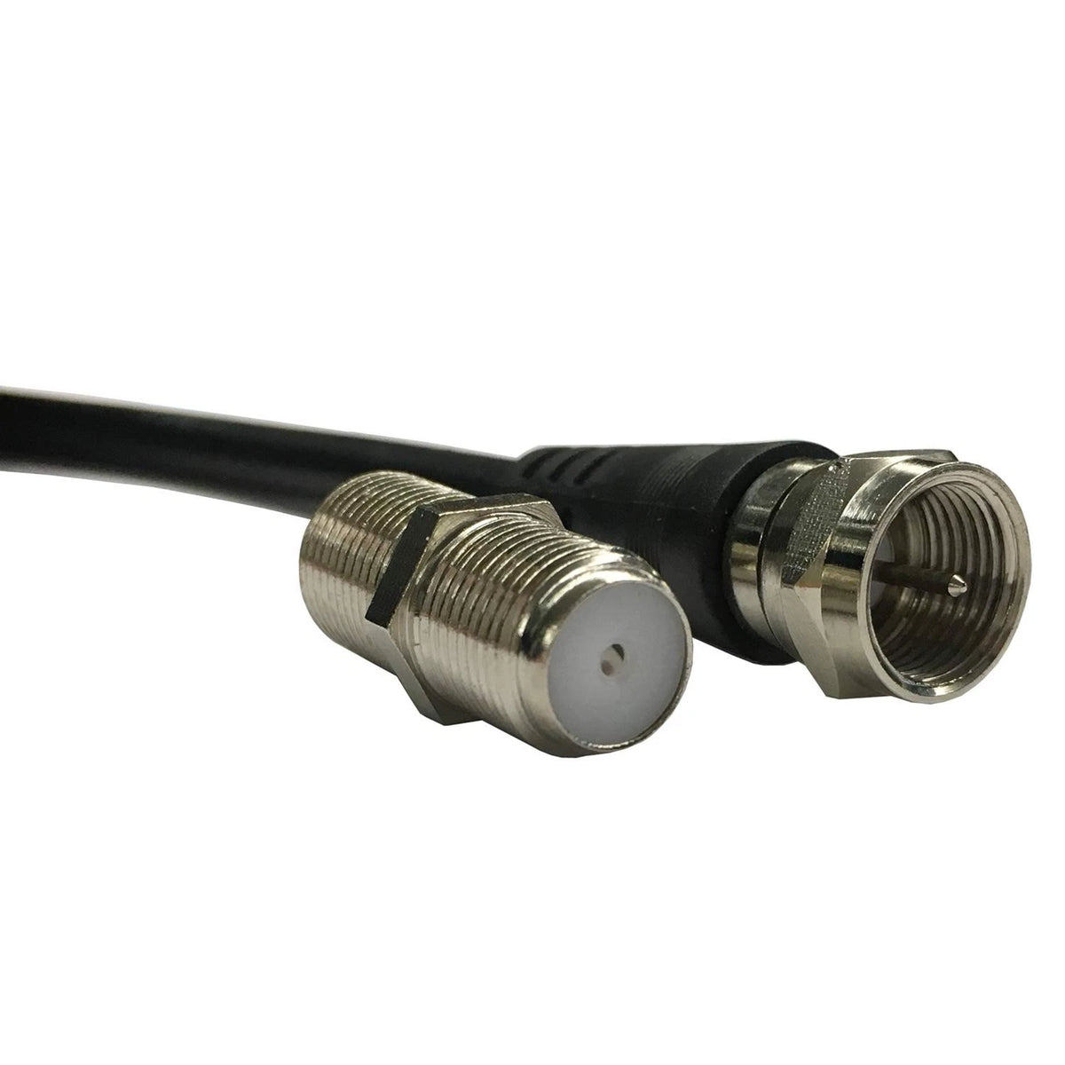 Chaowei TV Antenna Extension Coaxial Cable(15ft) with Coupler,F Black