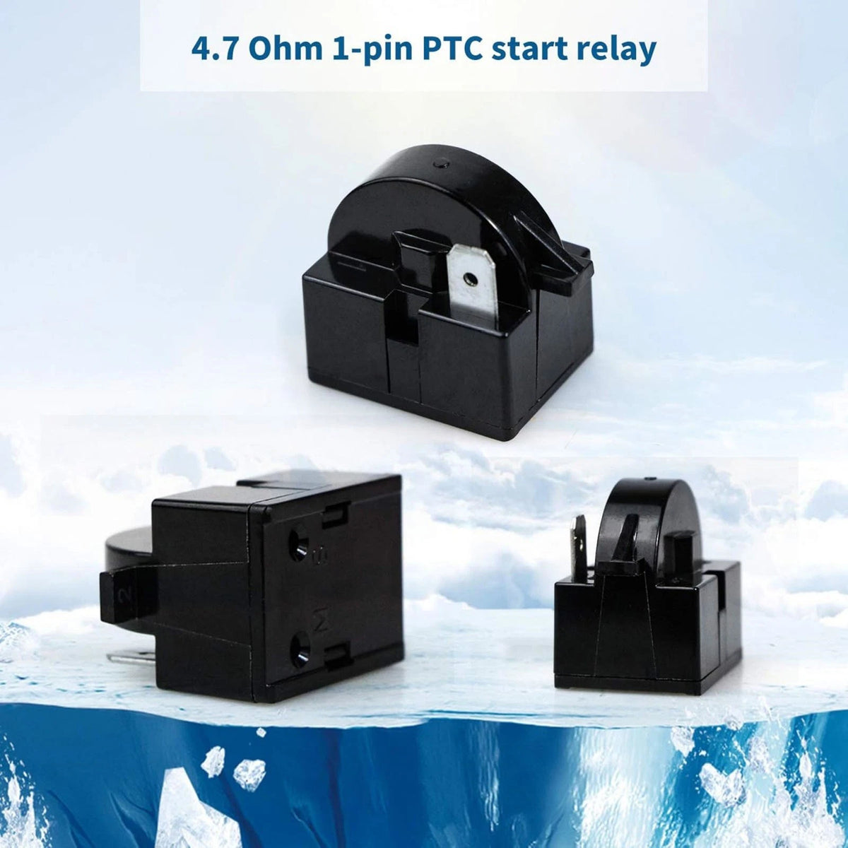 Starter Relay And Overload Protector 1 Pin 4.7 Ohm For Refrigerator Deep Freezer