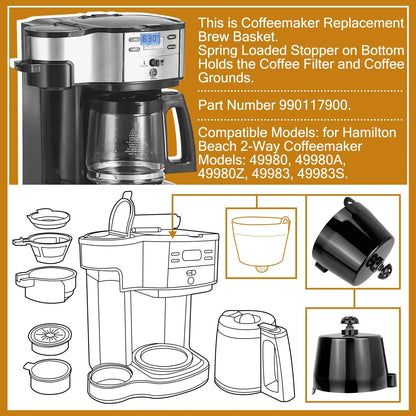 HASMX 990117900 Coffee Maker Brew Basket Replacement Part for Hamilton Black