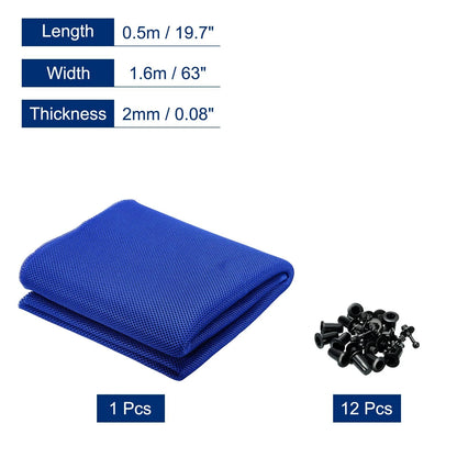 MECCANIXITY Speaker Grill Cloth 20 x 63 Inch Stereo Mesh Fabric Blue