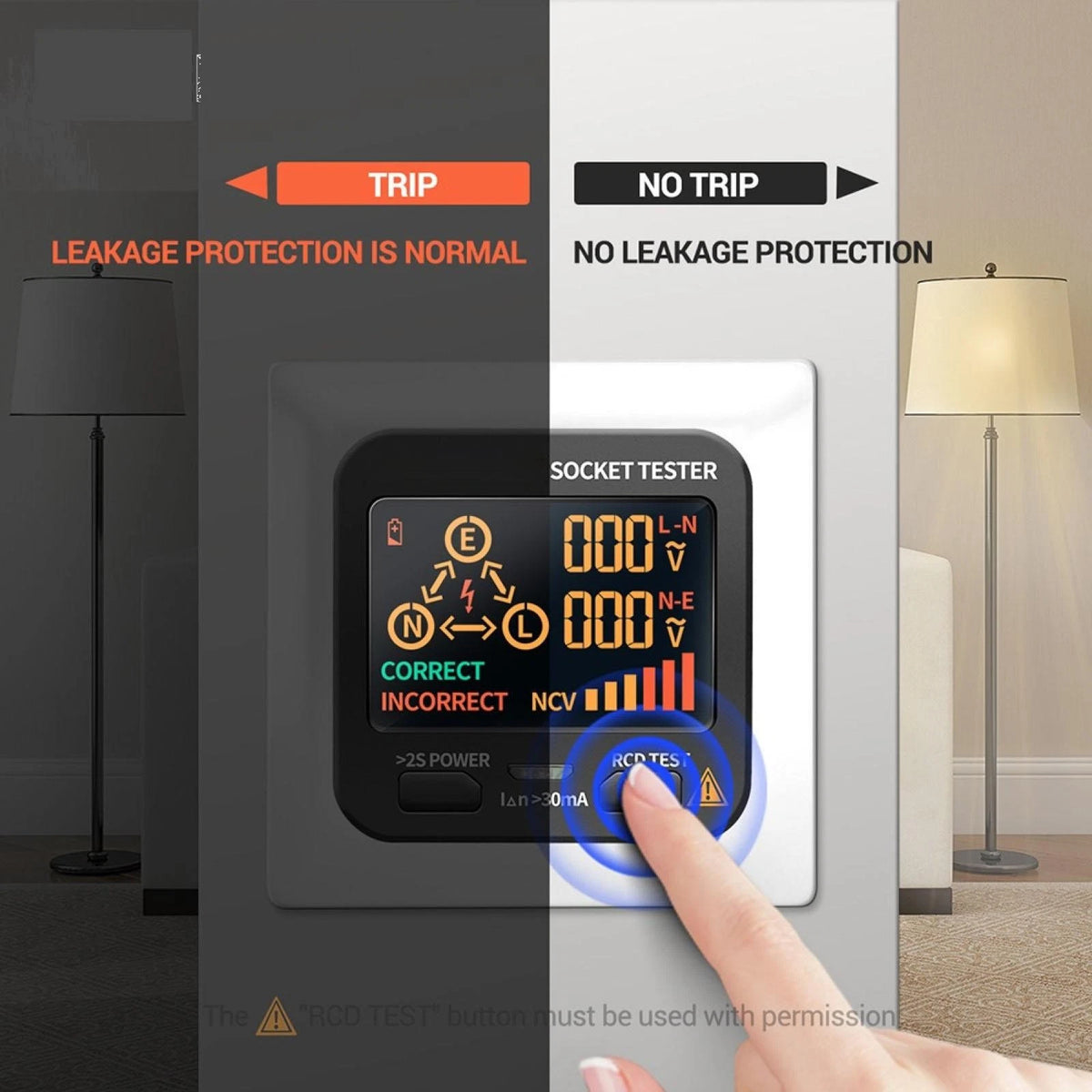 US Plug AC11 Socket Tester Digital Display Voltage Checker Detector Tool
