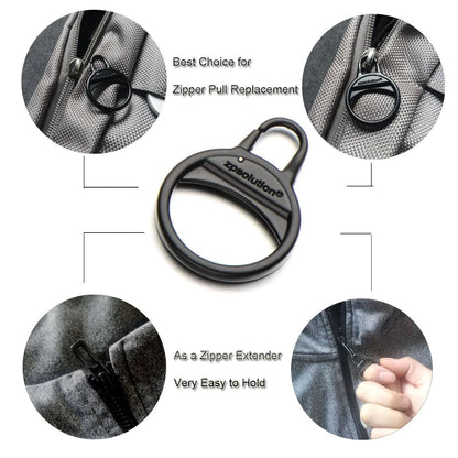 Zpsolution Round Zipper Pull Replacement Tool-Free Detachable 4 sliver