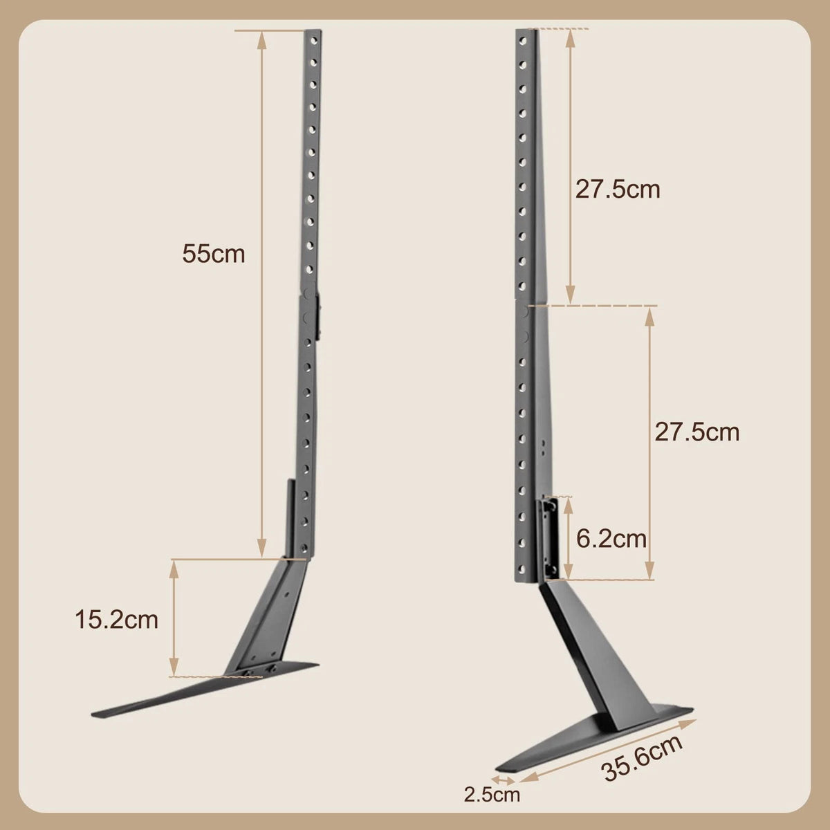 Universal TV Stand, Metal Legs for 20-65 inch youth large / 11-13, Black