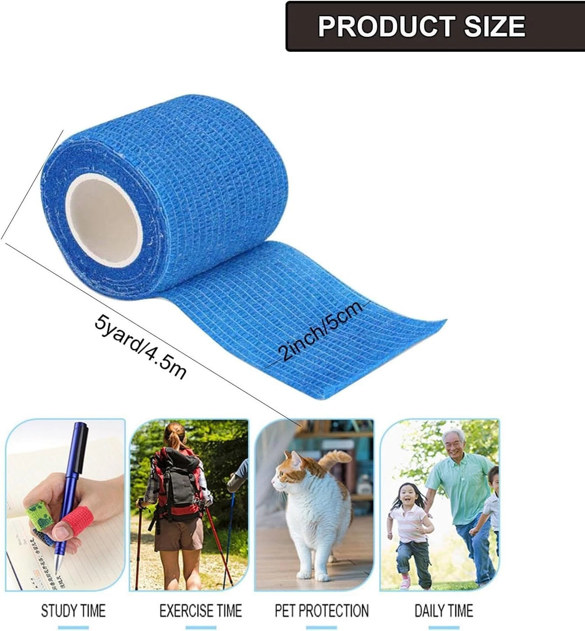 15 Pack Self Adhesive Bandage Wrap 2 Inch x 5 Yards Self-Adherent 2IN, Mix-15