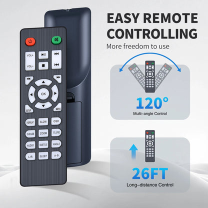 Remote Control For FELEMAN 1080P HD TV DVD Player MD116 MD6BUS
