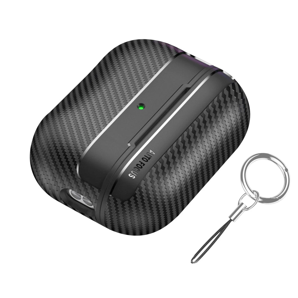 Shockproof Carbon Fiber Pattern Keychain Case Cover For Apple Airpods Pro 2nd
