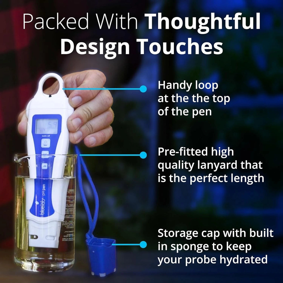Bluelab pH Pen - ± 0.1 Accurate, Durable Double Junction 1-PACK, Blue